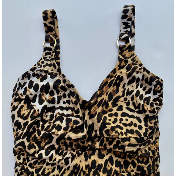 Calvin Klein One Piece Swimsuit Leopard Print Size 4 NEW - Picture 4 of 8